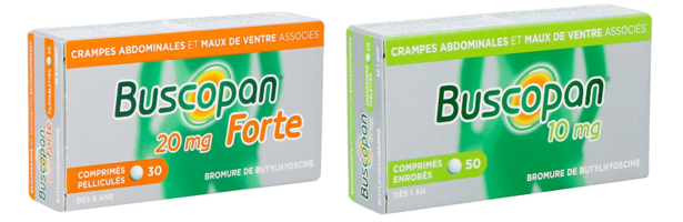 Boite buscopan et buscopan forte